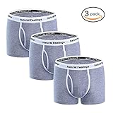 Mens Boxer Briefs Sports Sexy Mens Underwear Pack of 3 with Pouch Open Fly for Men,M