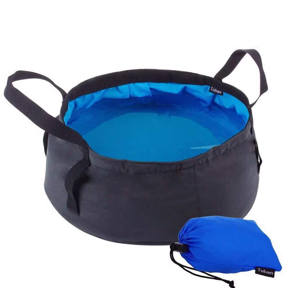 Folding Basin,Collapsible Basin Leak-proof Wash Basin Multifunctional Lightweight Portable Folding Bucket For Outdoor Traveling Washing Camping Hiking Fishing with Carry Bag 8.5L