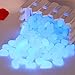 Glow in the Dark Garden Pebbles Stone Luminous Decorative Stones for Your Fantastic Garden or Yard Outdoor Fish Tank in Blue 100Pcs