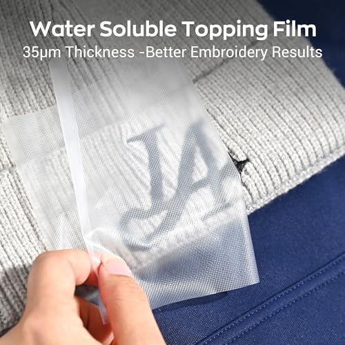 Richword Selected Water Soluble Embroidery Stabilizer & 12" x 82' Coverage Film Compatible with Most Hoops Light Weight 35µm for Machine Embroidery and Hand Sewing