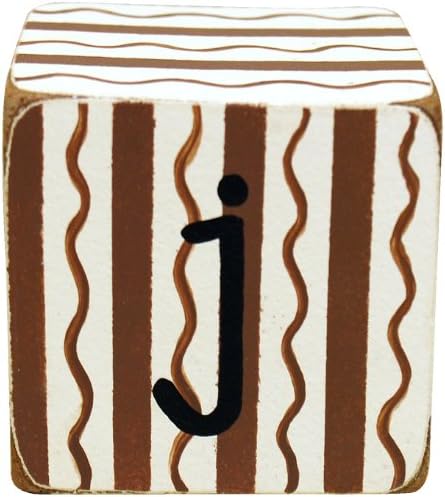 New Arrivals Letter Block J, Chocolate/White