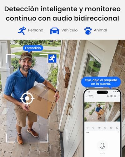 Kit Camara Vigilancia WiFi Exterior 2K Home Hub Mini Lumus