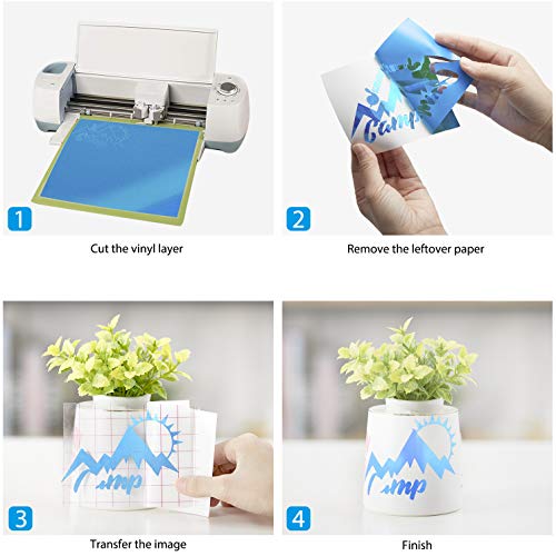 Glitter Vinyl Sheets for Cricut, Ohuhu 18 Permanent Adhesive Backed