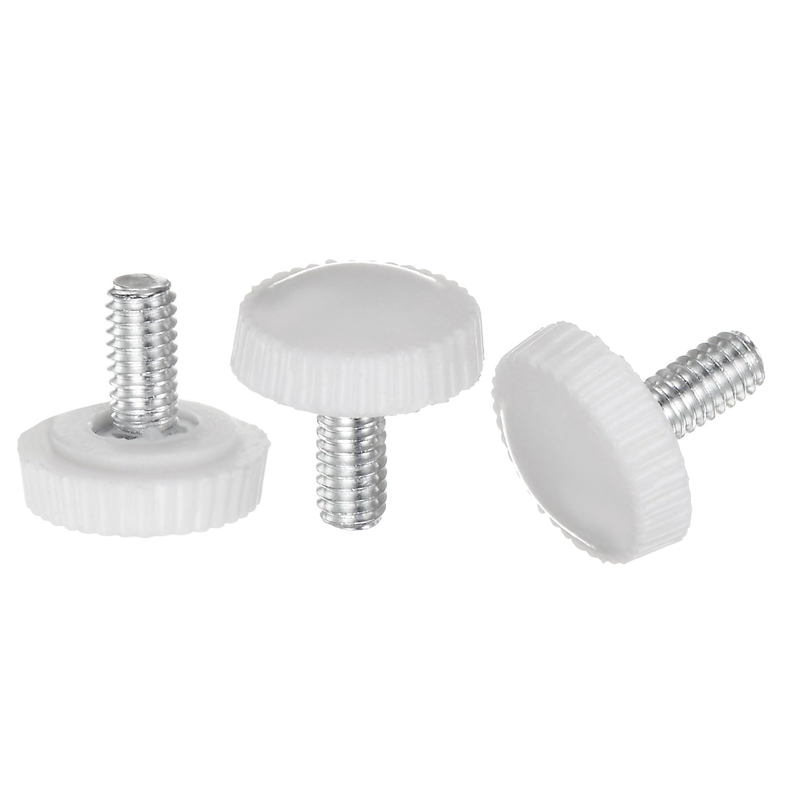 Photo 1 of uxcell 20pcs M4 x 6mm Metric Male Thread Knurled Knobs, Thumb Screw Clamping Knobs Grip Plastic Handle Hand Knobs with Threaded Stud, White