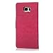 Note 5 Case,Galaxy Note 5 Case - Fashion Wallet Purse 3D Embossed Butterflies Premuim PU Leather Flip Cover Ultra Slim TPU Inner Bumper Hand Strap Magnetic Card Slots Dust Plug by Badalink - Hot Pink