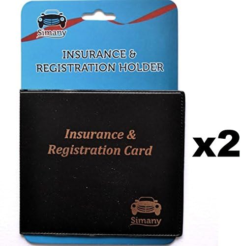 2 Black Vinyl AUTO CAR TRUCK INSURANCE REGISTRATION CARD HOLDER WALLET 5.25"x4.6"