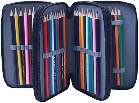 FLY SPRAY Pencil Pouch Large Capacity 3-Layer Storage Pencil Case for Teen Boys and Girls Durable Students Stationery Metal Zipper Black