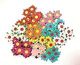 RATREE SHOP Mix Colors Flowers Mulberry Paper - 25mm Mix Color Paper Flowers 100 Pcs - Best for Scrapbooking and Creative Craft Projects Mini Paper Flowers Mulberry Paper Flowers