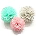 Party Decoration Kit 20 Pcs Mint Peach Glitter Gold Tissue Paper Pom Poms Flower Tissue Paper Hanging Tassels Polka Dot Paper Garlands for Baby Shower Wedding Nursery Bridal Shower