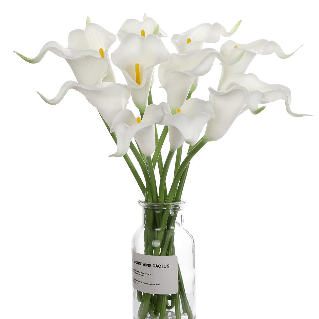 huaao Pack of 12 Artificial Calla Lilies Wedding Decoration Bouquet Realistic Latex True Flower Arrangements Decoration Bridal Wedding House Party Hotel DIY Flower Arrangements White