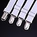 HESTYA 12 Pieces Sheet Straps Suspenders Adjustable Bed Sheet Fasteners Metal Clips Elastic Fasteners Grippers for Home Supplies (White)