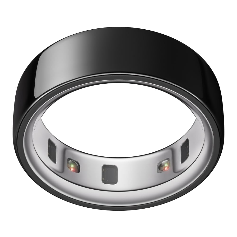 OURA Ring 4 Anillo Inteligente - Black - Talla 14 | Averigua tu Talla con el Kit de Tallaje Ring 4 | Monitoriza el sueño, la FC, el estrés y más - hasta 8 días de autonomía