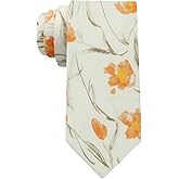 Luckyvestir Floral Ties for Men 2.75'' Cotton Skinny Tie Mens Flower Neckties for Wedding Party Gradution Business