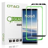OTAO Galaxy Note 8 / Note 9 Tempered Glass Screen Protector (2 Pack), [Liquid Dispersion Tech] with UV Light 3D Curved Case Friendly Tempered Glass Screen Protector for Samsung Note 8 / Note 9