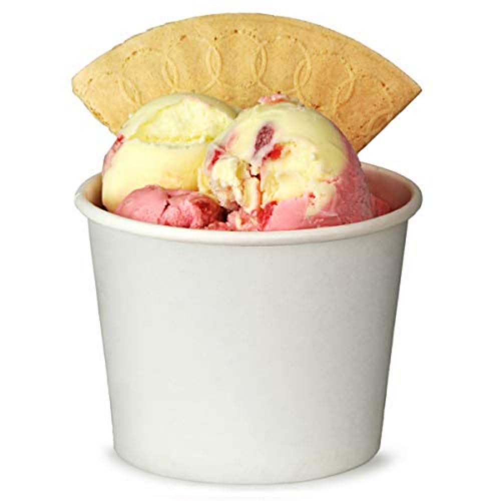 bar@drinkstuff Paper Ice Cream Tubs White 12oz / 340ml - Classic Style, Stackable, Disposable Paper Bowls - 50 Count