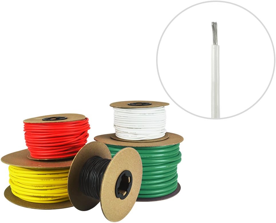 12 AWG Marine Wire -Tinned Copper Primary Boat Cable - Available in Black, Red, Yellow, Green, and White - Made in The USA- Made in The USA : Sports & Outdoors