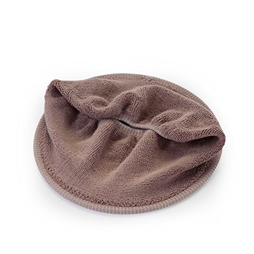 Lifechaser Toilet Seat Lid Warmer Cover Pads Washable 100% Cotton with Flexible Hose for Lock (100% Cotton-Coffee) - Thumbnail 3