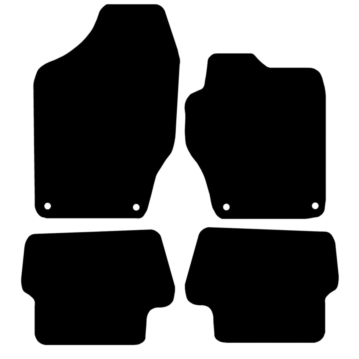 Carsio Carpet Car Mats For Peugeot 308 2007 to 2013 4 Piece Set With 4 Clips Tailored Fit Floor Mat Complete Accessory Black Custom Fitted - All Weather, Anti-Slip Backing & Black Trim