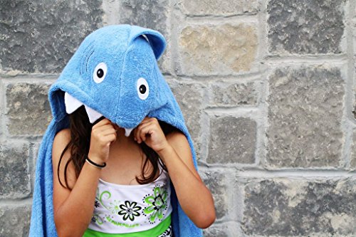 Yikes Twins Child Hooded Towel - Blue Shark