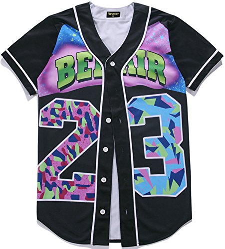 Pizoff short sleeve arc bottom 3d colorful number 23" print …