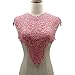1 Sets (Front/Back) Pink/Red/Black/White Lace Neckline Collar Beautiful Flower Lace Applique Trim, Lace Fabric DIY Sewing Supplies(2Slices) (Pink)
