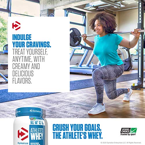 Dymatize Athlete's Whey Protein Powder, 30g of Protein, 6.6g BCAAs