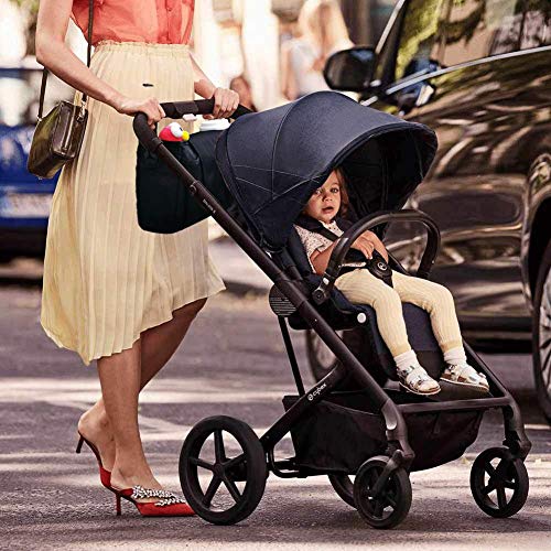 JYSW Baby Stroller Organizer, Baby Stroller Caddy with Multiple Pockets and Shoulder Strap Fits for Universal Stroller to Storage Phones, Wallets, Toys, Diapers and Tissue (Black)