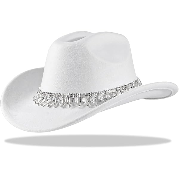 Amazon.com: Silver Rhinestone Western Cowboy Hat for Womens  display picture 1