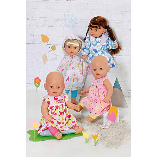 BABY born 829424 4 Jahreszeiten Outfit Set mit 2 Kleidern, 4 Hosen, Regencape und Wintermantel, für 43 cm Puppen – Bild 8