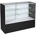 SSWBasics Black Display Case (48 inch Full Vision) - Ready to Assemble - 48 Inch Black Glass Display Case - Sleek Full Vision Glass Showcase Display Cabinet for Retail - Ready to Assemble Sturdy