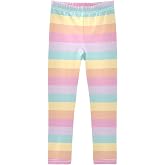 IRYULJX Girls Striped Leggings for Kids Colorful Printed Long Pant Bottoms Stretch and Soft