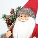 Costyleen Christmas Santa Claus Figurine Decoration Medium Size Ornament Enjoyable Gift Doll Table Decor Festival Present - Standing 14'' Red Black