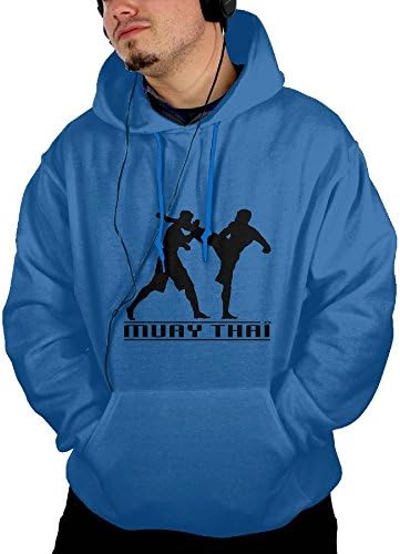 Muay Thai Kick Boxing For Menfolk Casual Long Sleeve Hoodie Sweatshirt X-Large