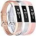 Vancle For Fitbit Alta HR Bands and Alta bands, Newest Sport Replacement Wristbands with Secure Metal Buckle for Fitbit Alta HR/Alta (Rose-Gold Silver pink, Small)