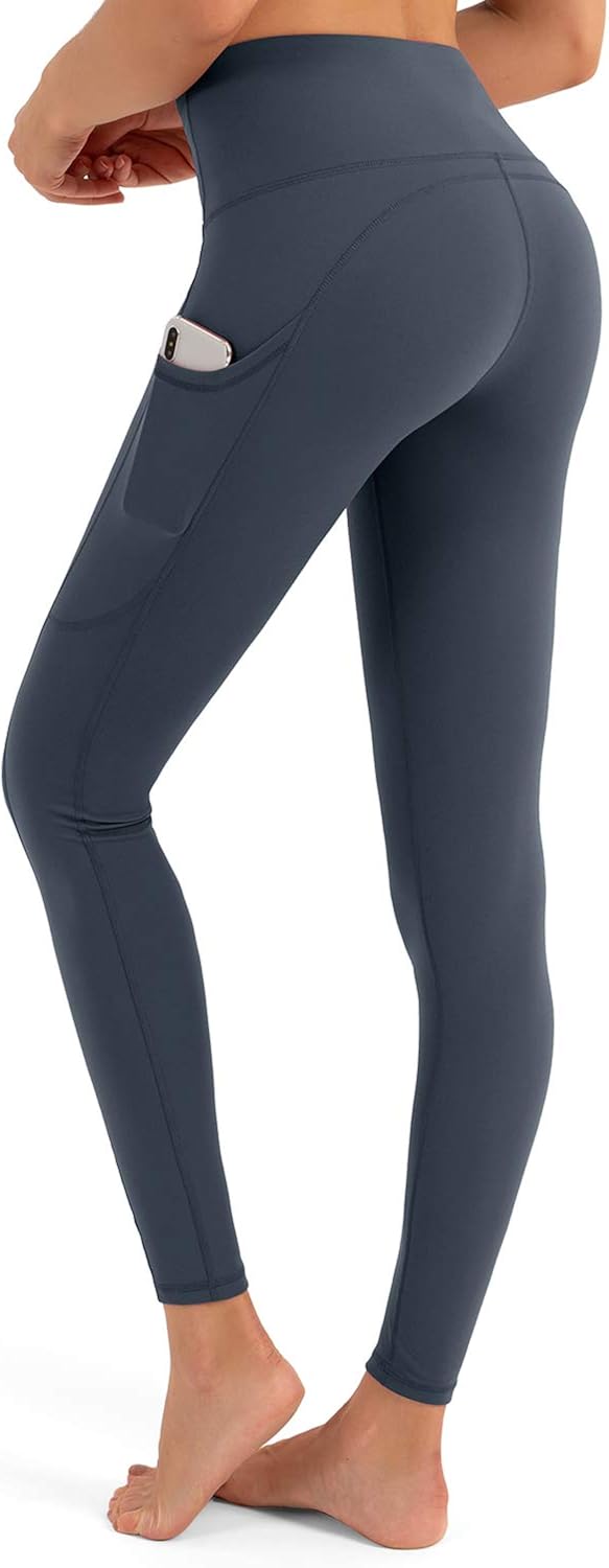 BOSTANTEN High Waist Yoga Pants Leggings for Women with Pockets Tummy Control Workout Capris No-See Through Tights Pants: Clothing