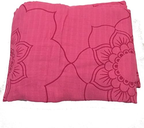 Bambino Land Muslin Swaddle Blanket - Solid Printed (Raspberry Mandala)