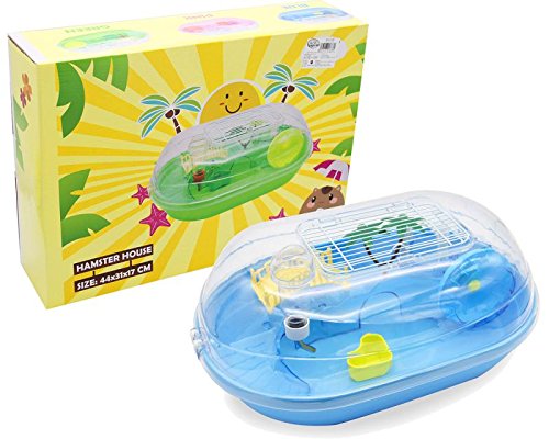 BPS Hamster Cage Chalet House with Ladder Drinker Wheel and Home 3 Colours 44 x 31 x 17 cm BPS-1378