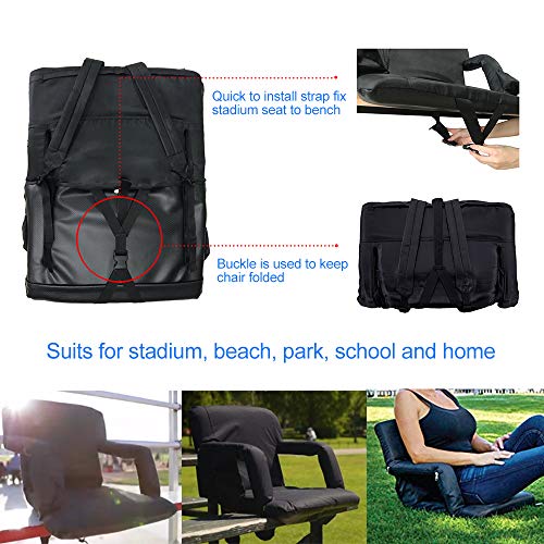 image for Hishine Portable Stadium Seat Foldable Chair for Bleasher Recliner Cha