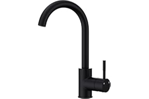 GIMILI Black Bar Sink Faucet, Modern Bar Single Hole, Prep Wet Small for Kitchen Farmhouse RV Camper Outdoor Utility Bathroom