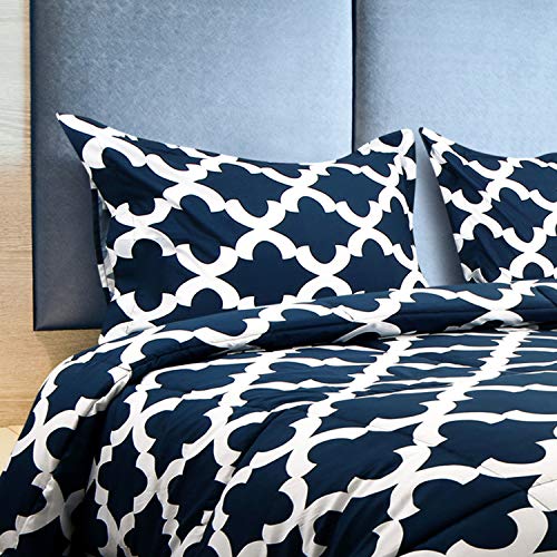 Utopia Bedding Comforter Set Full Size Comforter Sets (Navy) with 2