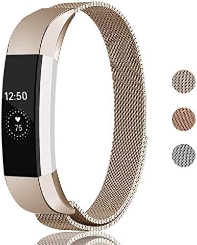 Fundro Compatible with Straps Fitbit Alta/Alta HR, Stainless Steel Wrist Straps Adjustable Replacement Accessory bands for Fitbit Alta HR and Alta