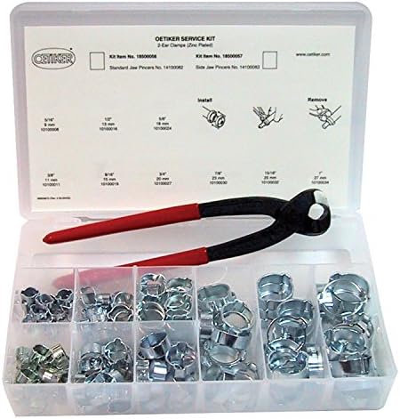 Oetiker 18500056 Service Kit (2Ear Clamps Zinc Plated With Standard Jaw Single Action Pincers)