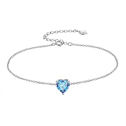 Blue Hearts Bracelets Women 925 Sterling Silver