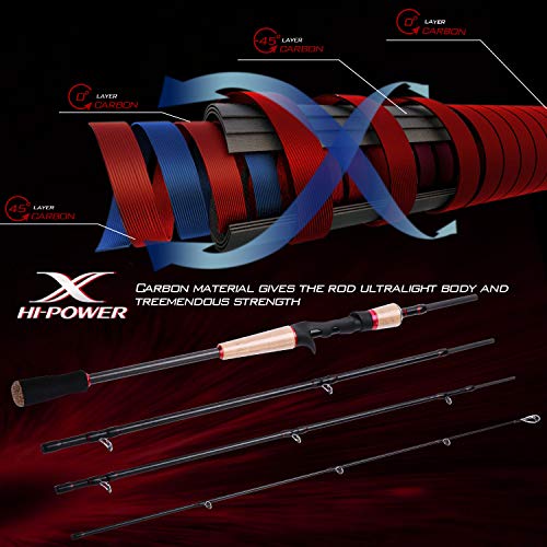 Sougayilang Unicorn Bass Fishing Rods Carbon Fiber Casting and