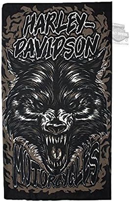 H-D Mens Night Wolf Black Polyester Multifunctional Headwear