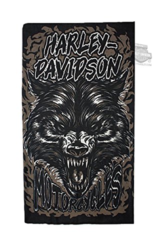H-D Mens Night Wolf Black Polyester Multifunctional Headwear
