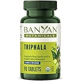 Banyan Botanicals Organic Triphala Tablets - Gentle Daily Digestion & Colon Cleanse Support - Amla, Haritaki, Bibhitaki - Healthy Elimination, Detox & Gut Microbiome - 90 Tablets - Non-GMO, Vegan*