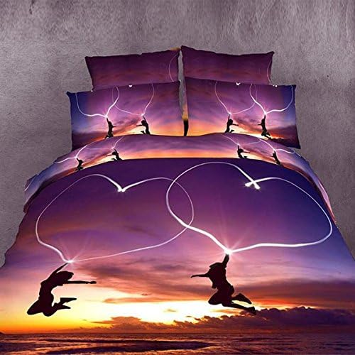 RoseBlue byRisa 4pcs Suit 3D Dancing Youth Polyester Fiber Reactive Dyeing Bedding Sets Queen King Size
