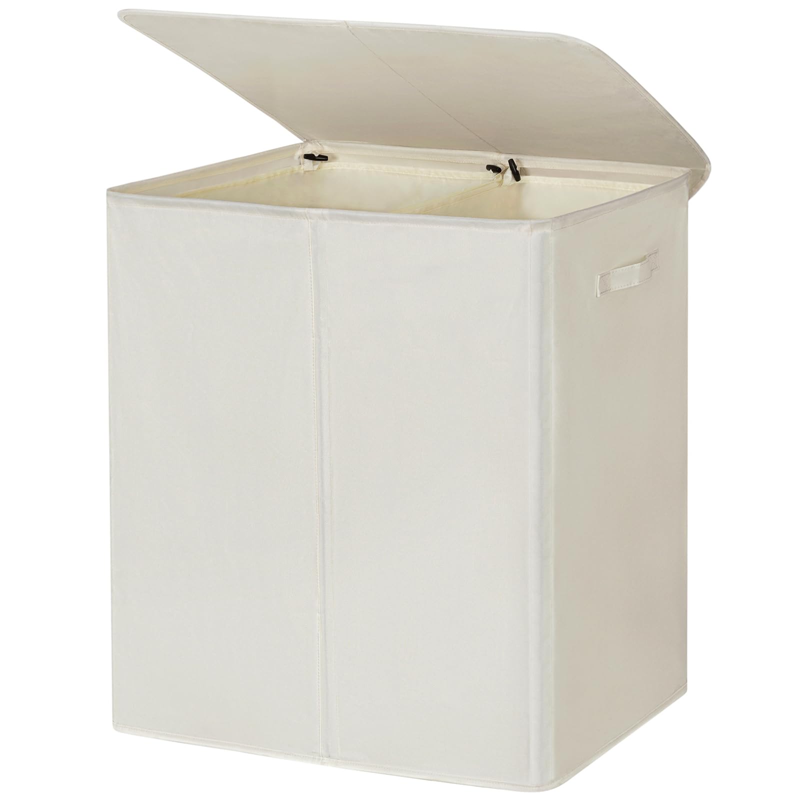 Chrislley 180L Double Laundry Basket with lid and Removable Laundry Bags Large Collapsible 2 Dividers washing basket with Handles for Bedroom Laundry Room Closet Bathroom College（Beige）