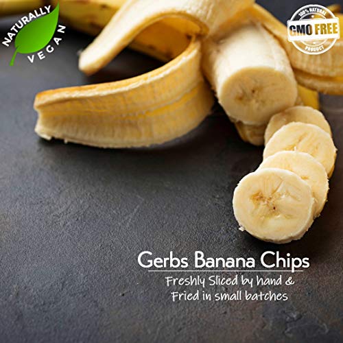 GERBS Unsweetened Banana Chip Slices 14 Oz. Freshly made Resealable Bag Top 14 Food Allergy